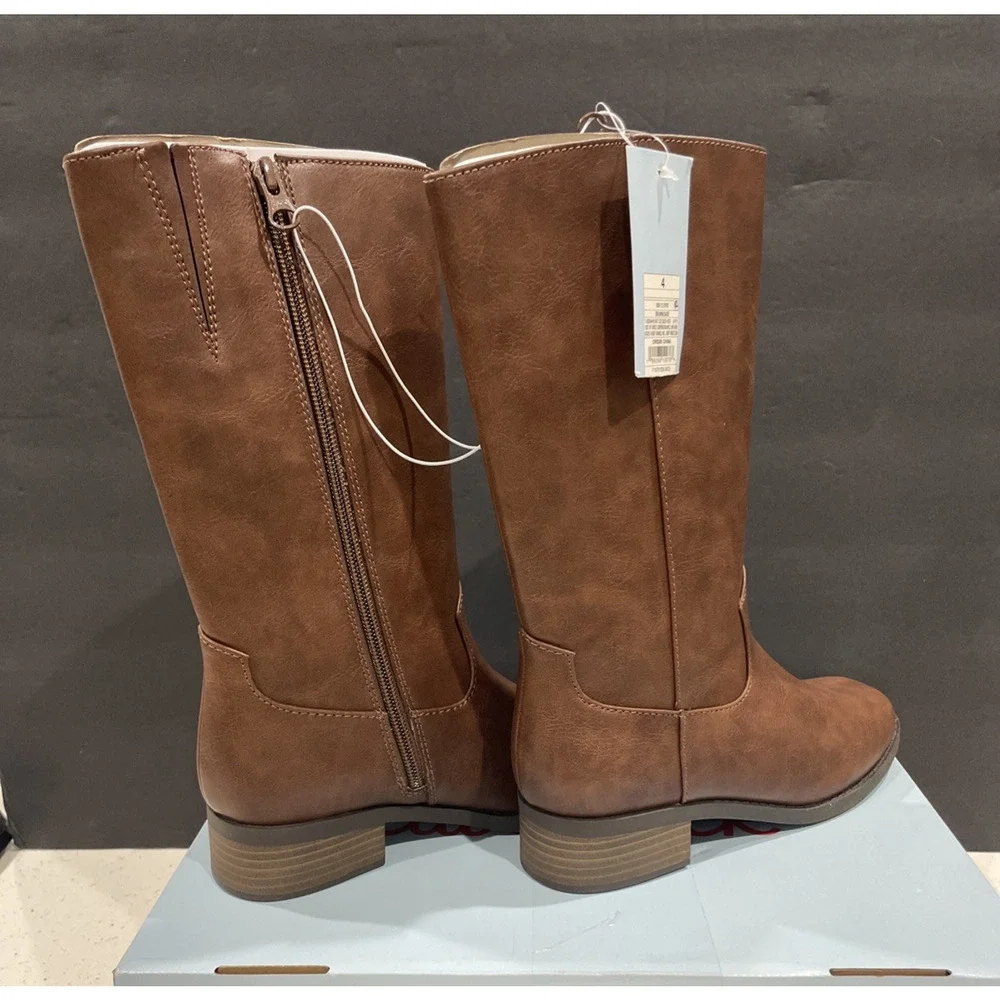 Girls' Sade Stove Pipe Calf Western Boots - Cat & Jack Brown 4